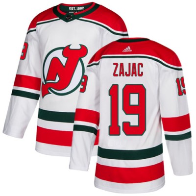 Adidas New Jersey Devils #19 Travis Zajac White Alternate Authentic Stitched NHL Jersey